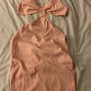 Cutout solid split hem dress